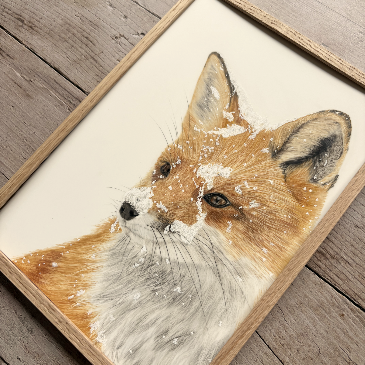 Originele tekening | Vos in de sneeuw