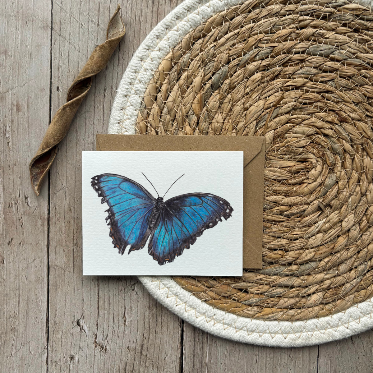Wenskaart | Blauwe vlinder