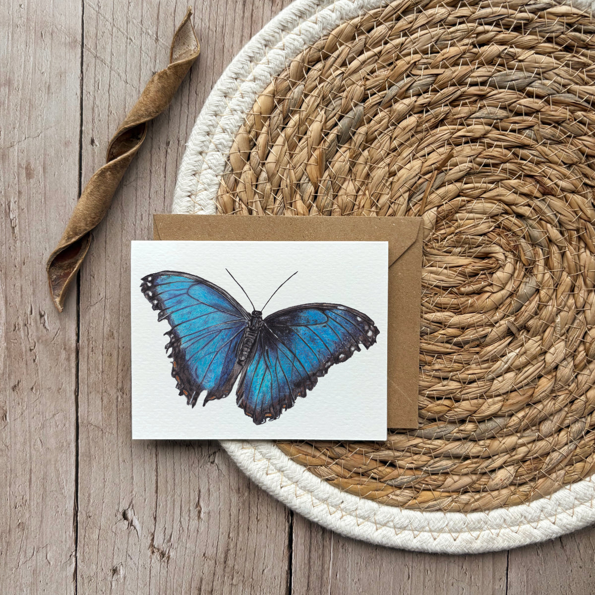 Wenskaart | Blauwe vlinder