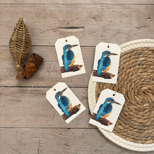 Cadeaulabels | IJsvogel op hout