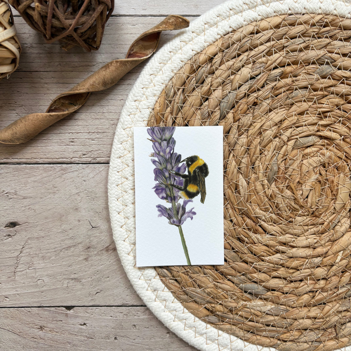 Mini kaartje | Hommel op bloem