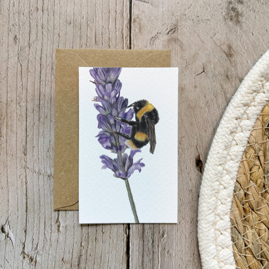 Mini kaartje | Hommel op bloem