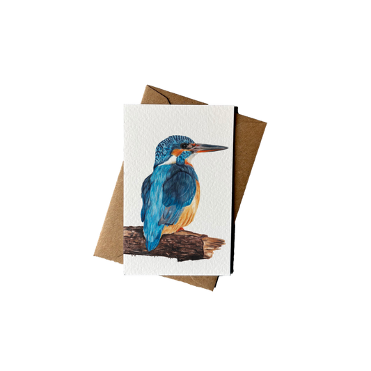 Wholesale | Mini kaartje | IJsvogel op hout