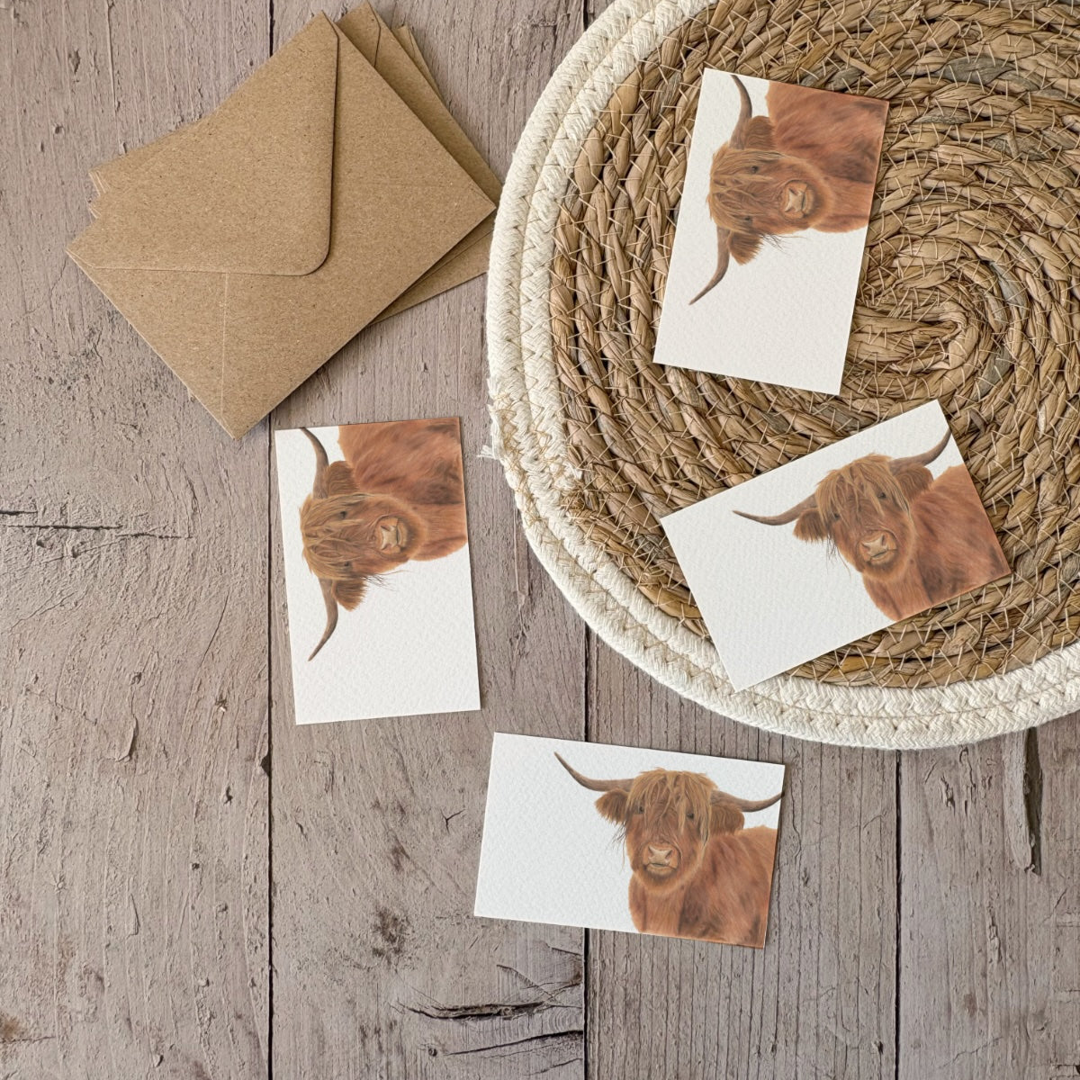Mini cards | Highland cow
