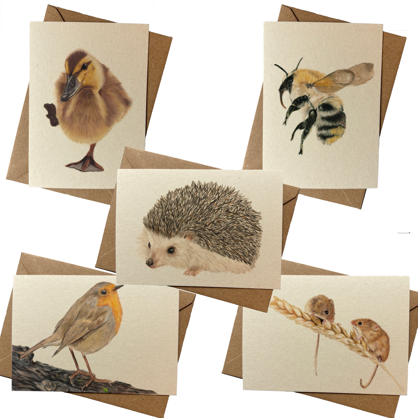 Kaarten set | Klein & lief | 5 kaarten