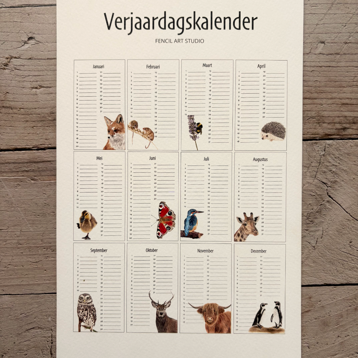Verjaardagskalender | 1e versie