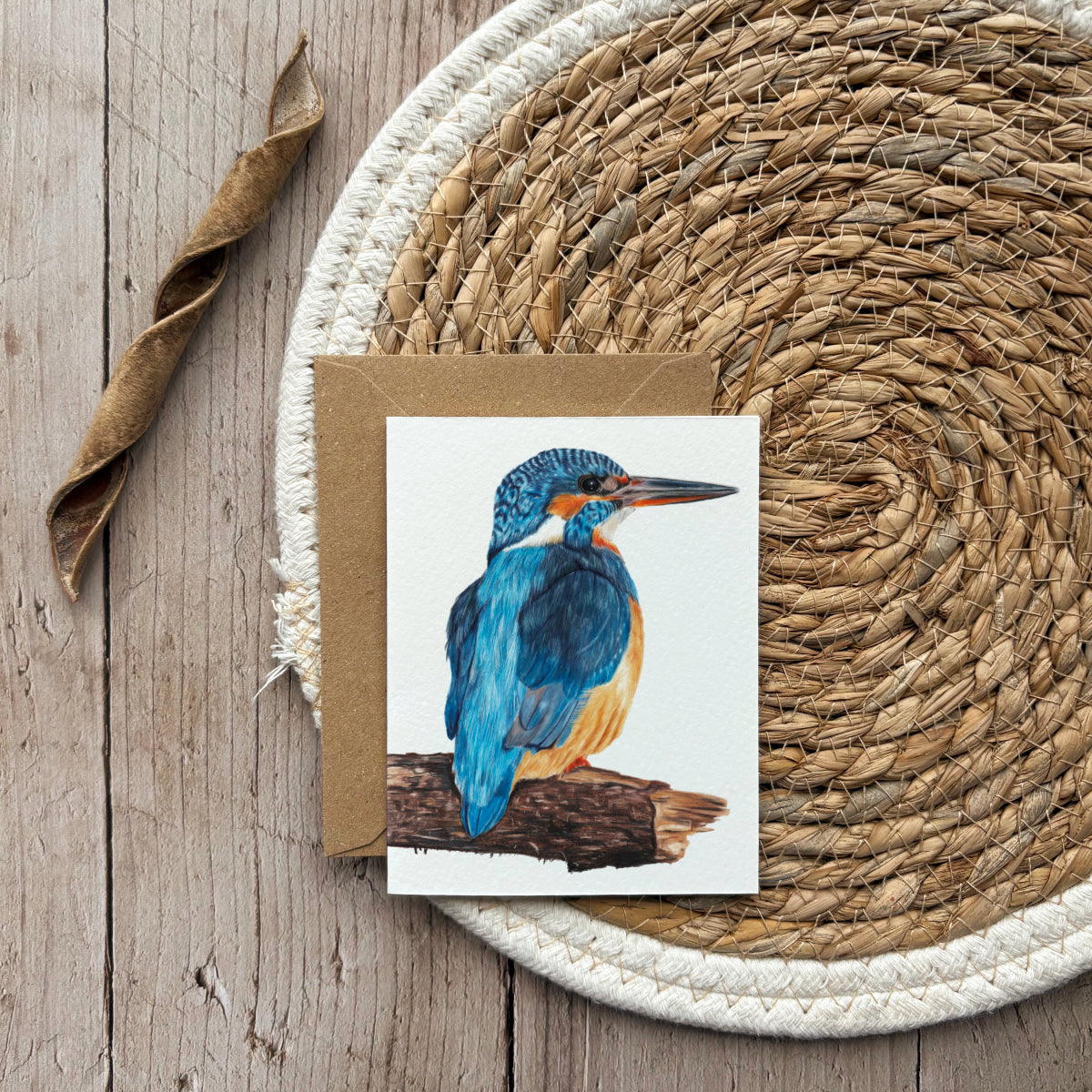 Wholesale | Wenskaart | IJsvogel op hout