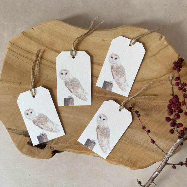 Gift tags | Set of 4 | Barn owl