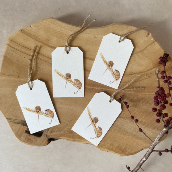 Cadeau labels | Set van 4 | Veldmuis