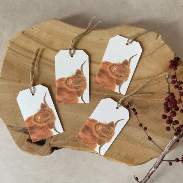 Gift tags | Set of 4 | Highland cow