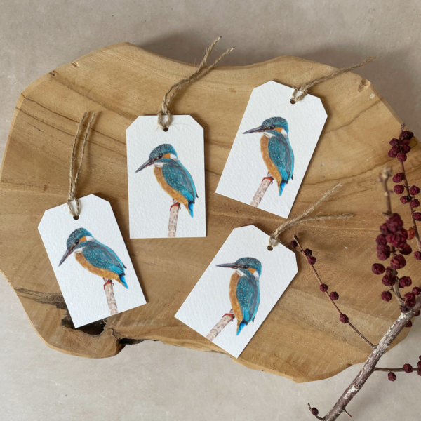 Cadeau labels | Set van 4 | IJsvogel